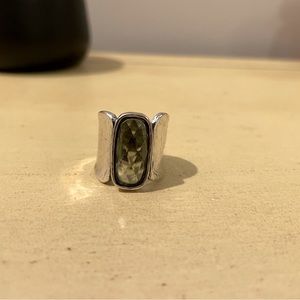 Silpada green stone ring size 6